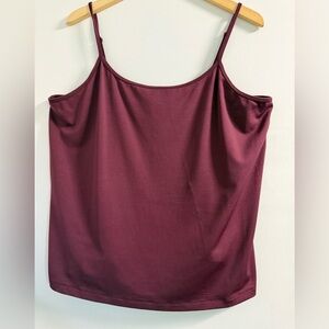 Lane Bryant Deep Berry Camisole 18/20 | Plus Size Spring Stretch Layering Tank